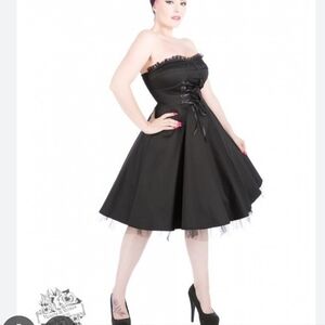 NWT Hearts & Roses UK Bustier Cocktail Dress 50s Pinup Rockabilly Retro Punk